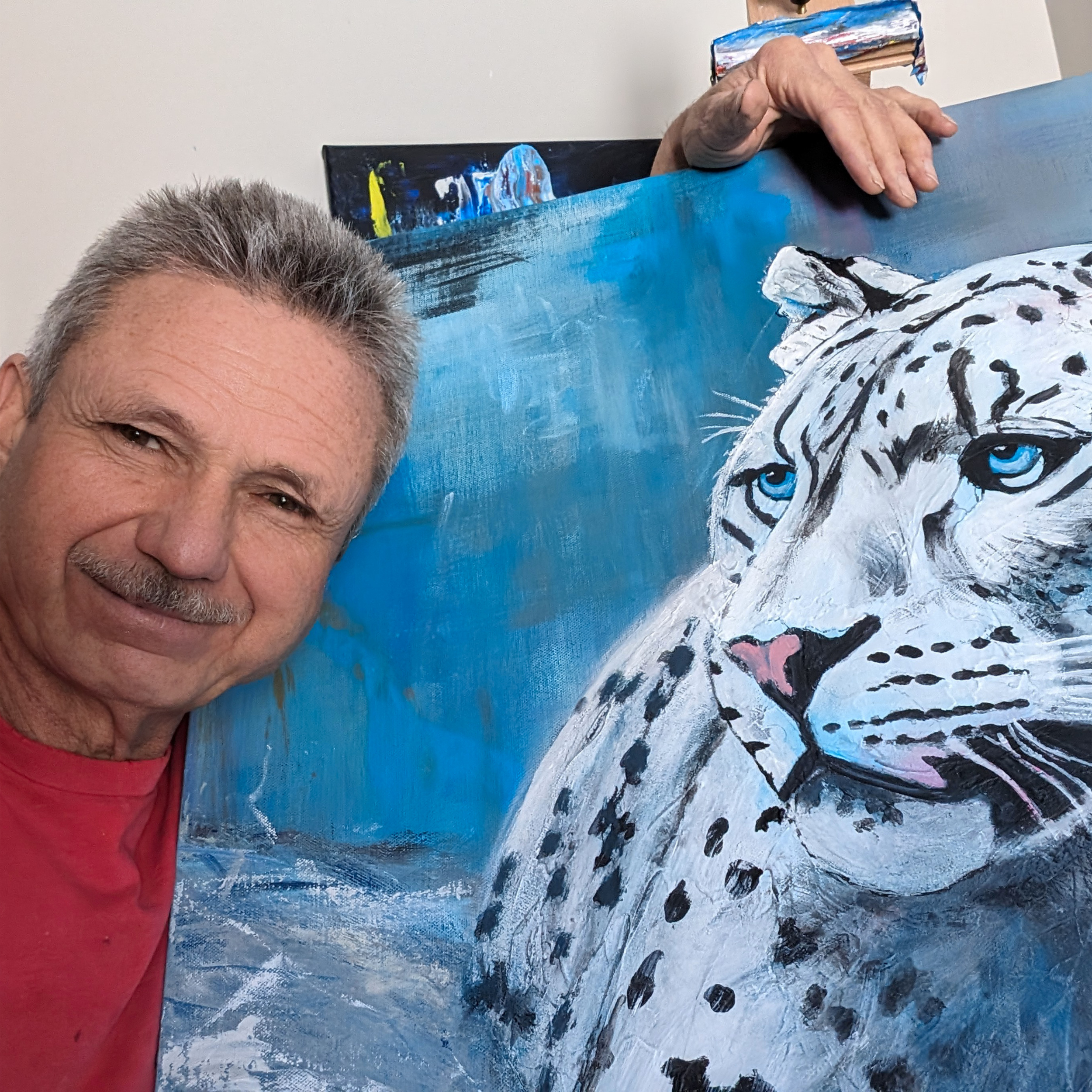 Snow Leopard Painting - 40 x 30 inches