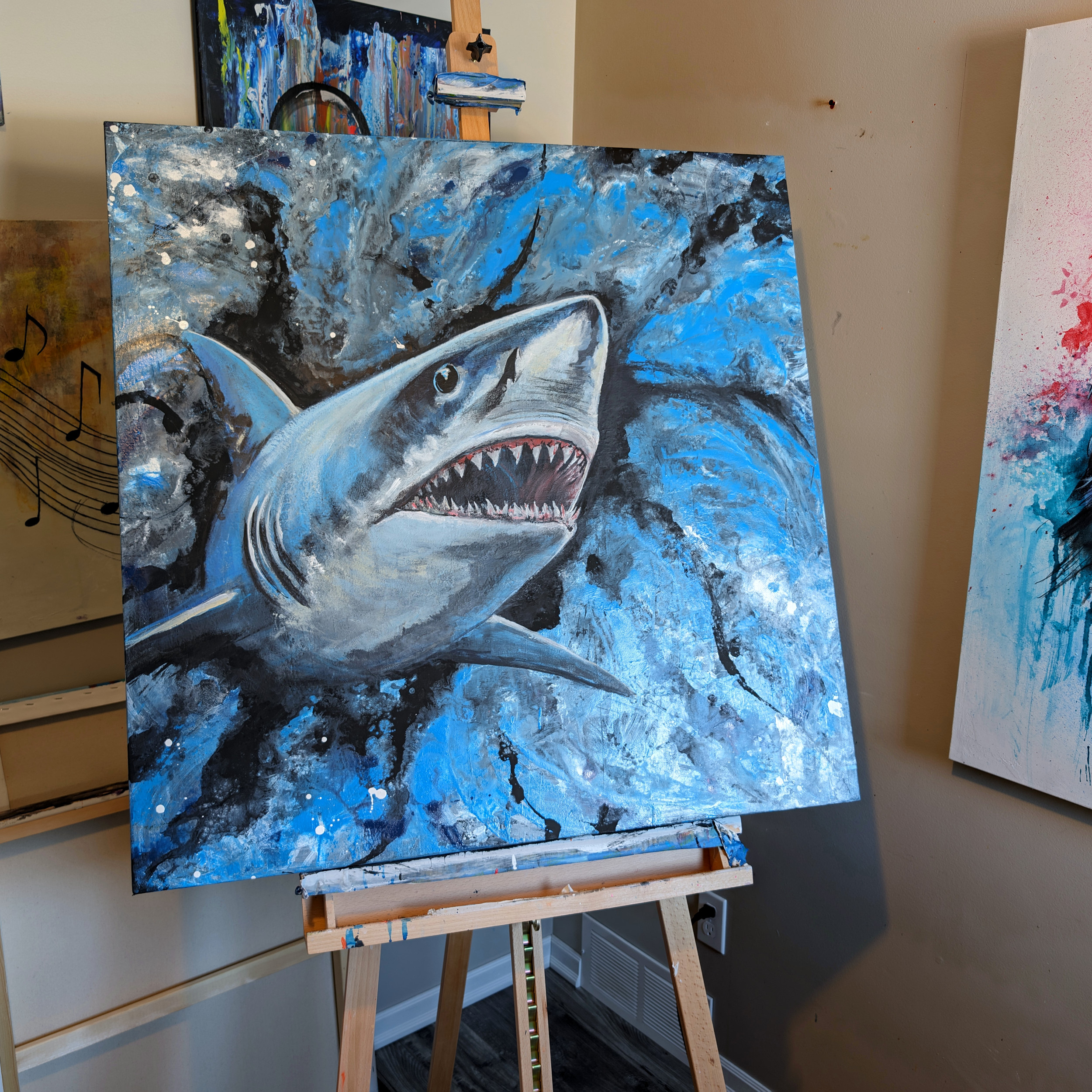 Shark Painting - Acrylic paint on canvas