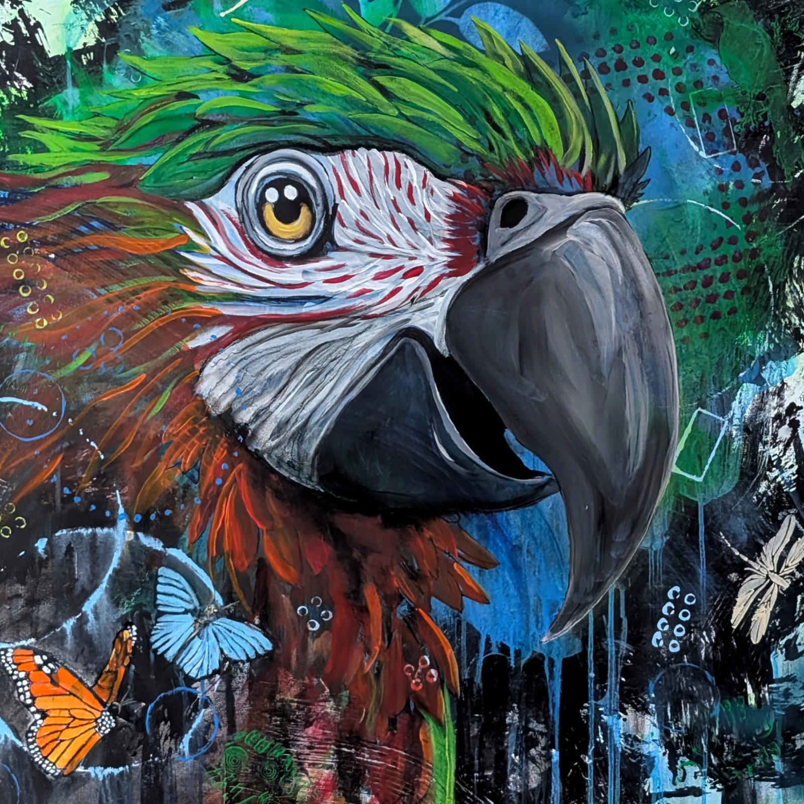 Parrot - Acrylic paint on canvas